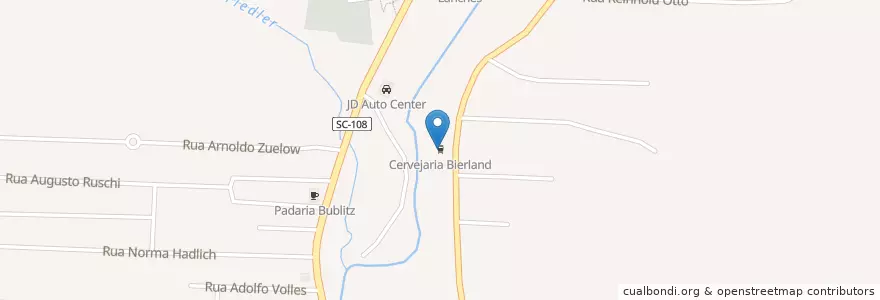 Mapa de ubicacion de Cervejaria Bierland en Бразилия, Южный Регион, Санта-Катарина, Região Geográfica Intermediária De Blumenau, Microrregião De Blumenau, Блуменау.