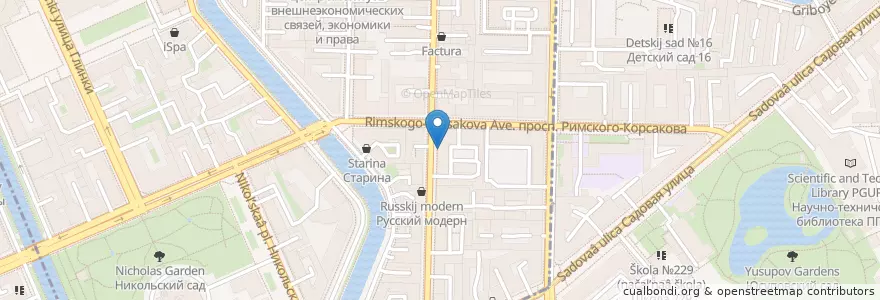 Mapa de ubicacion de Клиника доктора Захарова en Russia, Northwestern Federal District, Leningrad Oblast, Saint Petersburg, Адмиралтейский Район, Адмиралтейский Округ.