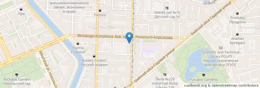 Mapa de ubicacion de Промсвязьбанк en 俄罗斯/俄羅斯, Северо-Западный Федеральный Округ, 列宁格勒州, Санкт-Петербург, Адмиралтейский Район.