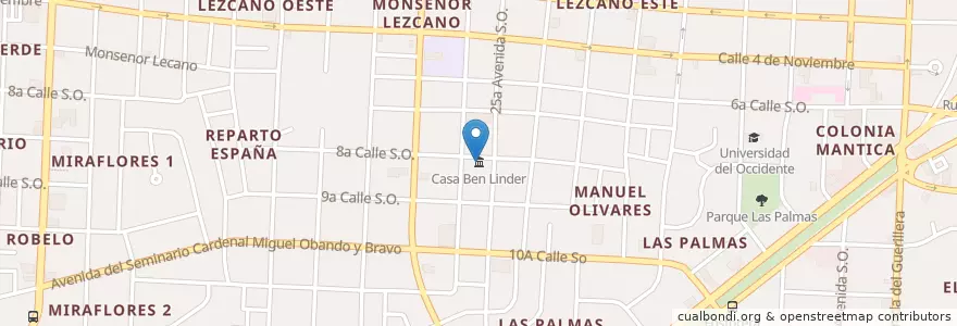 Mapa de ubicacion de Casa Ben Linder en 니카라과, Departamento De Managua, Managua (Municipio).