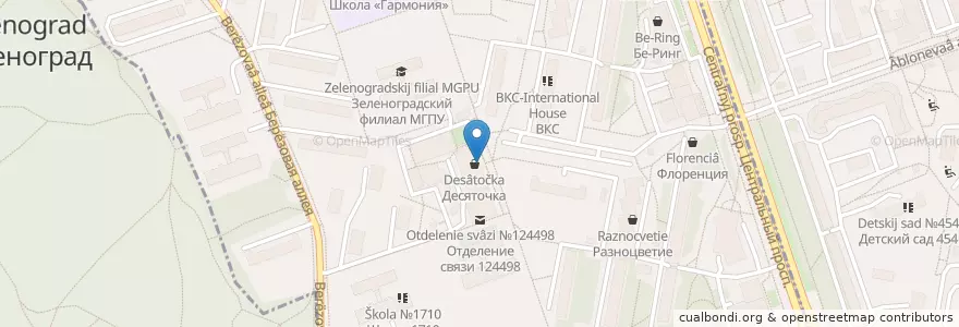 Mapa de ubicacion de Сбербанк en Rússia, Distrito Federal Central, Oblast De Moscou, Москва, Зеленоградский Административный Округ, Район Матушкино.