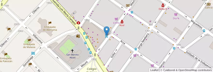 Mapa de ubicacion de 251 - Solar de la Abadía en Argentinië, Ciudad Autónoma De Buenos Aires, Buenos Aires, Comuna 14.