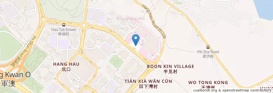 Mapa de ubicacion de 坑口 (北) (將軍澳醫院) en 中国, 广东省, 香港, 新界, 西貢區.