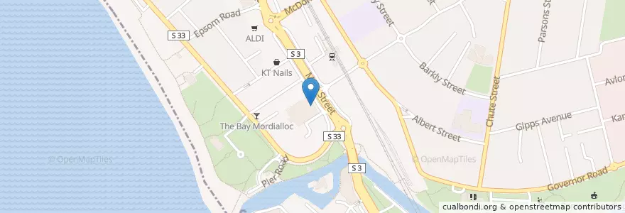 Mapa de ubicacion de Origami Sushi & Noodles en 오스트레일리아, Victoria, City Of Kingston.