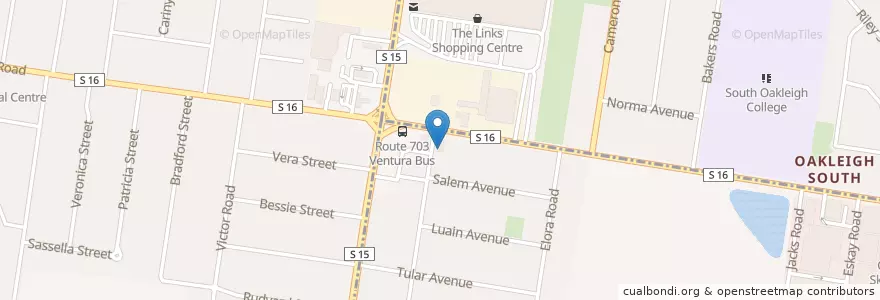 Mapa de ubicacion de South Oakleigh Gospel Hall en استرالیا, Victoria.