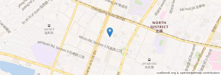 Mapa de ubicacion de 普德堂 en Taiwan, Tainan, 中西區.