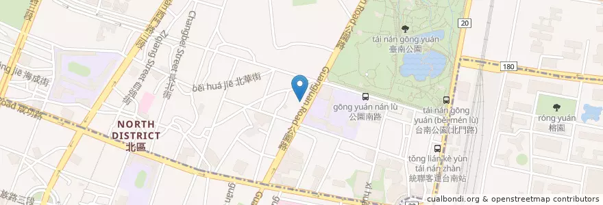 Mapa de ubicacion de 陰陽公廟 en 臺灣, 臺南市, 北區.