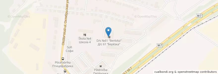 Mapa de ubicacion de Детский сад №61 "Берёзка" en ロシア, 中央連邦管区, モスクワ州, Богородский Городской Округ.