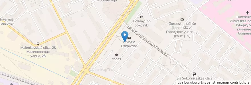 Mapa de ubicacion de Menza en Russia, Distretto Federale Centrale, Москва, Восточный Административный Округ, Район Сокольники.