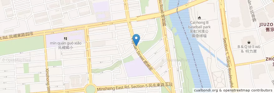 Mapa de ubicacion de 三民公園 en 臺灣, 新北市, 臺北市, 松山區.