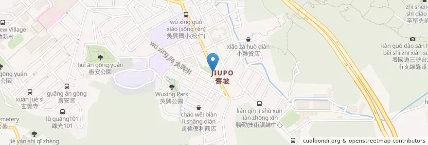 Mapa de ubicacion de 吳興公車總站 en تایوان, 新北市, تایپه, 信義區.