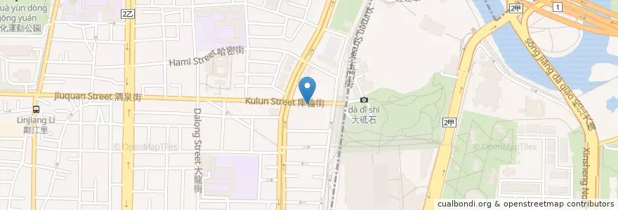 Mapa de ubicacion de 捷運圓山站(2號出口) en Тайвань, Новый Тайбэй, Тайбэй.