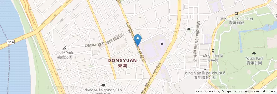 Mapa de ubicacion de Dongyuan Elementary School en Taiwan, New Taipei, Taipei, Wanhua District.