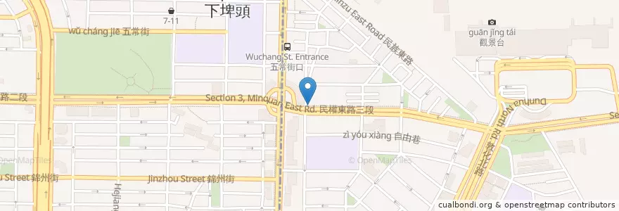 Mapa de ubicacion de Minquan & Fuxing Intersection en Taiwan, New Taipei, Taipei, Songshan District.