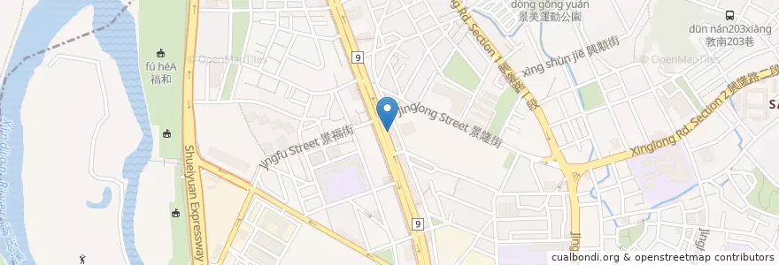 Mapa de ubicacion de 羅斯福景隆街口 en 臺灣, 新北市, 臺北市, 文山區.