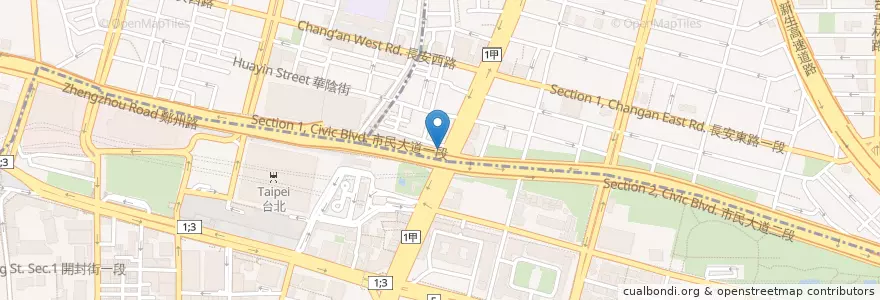 Mapa de ubicacion de 臺北轉運站 en 臺灣, 新北市, 臺北市, 中山區.