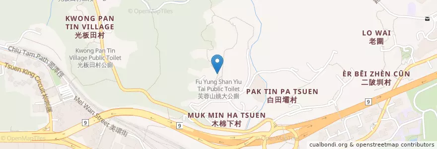 Mapa de ubicacion de 芙蓉山姚大公廁 Fu Yung Shan Yiu Tai Public Toilet en الصين, غوانغدونغ, هونغ كونغ, الأقاليم الجديدة, 荃灣區 Tsuen Wan District.
