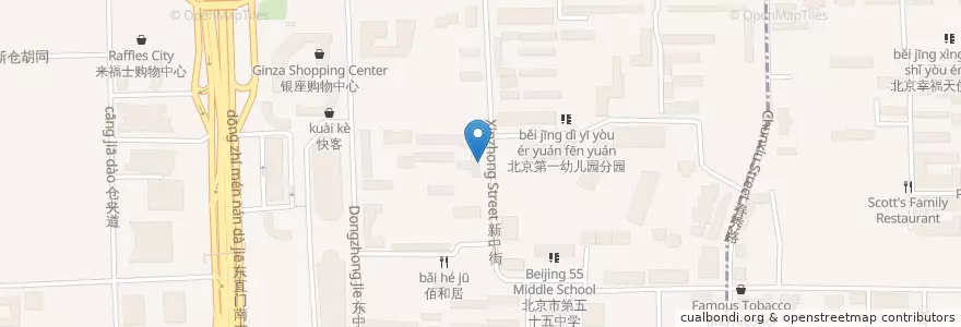 Mapa de ubicacion de 东直门派出所 en China, Pekín, Hebei, 东城区.