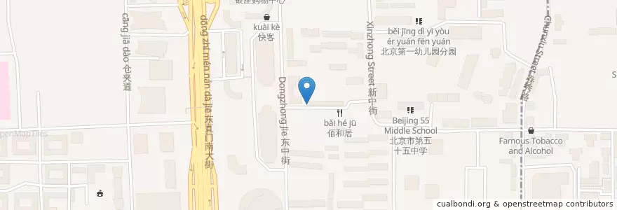 Mapa de ubicacion de 巫山烤全鱼 en China, Beijing, Hebei, 东城区.