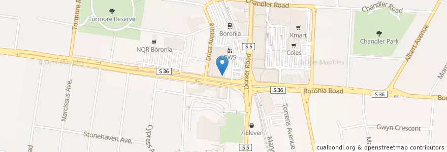 Mapa de ubicacion de Subway en Avustralya, Victoria, City Of Knox.