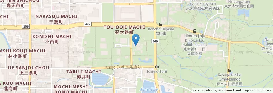 Mapa de ubicacion de 興福寺 en Japan, Präfektur Nara, 奈良市.