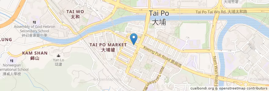 Mapa de ubicacion de 滙豐 HSBC en China, Hongkong, Guangdong, New Territories, 大埔區 Tai Po District.