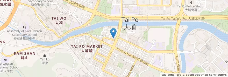 Mapa de ubicacion de 大眾銀行 Public Bank en Китай, Гонконг, Гуандун, Новые Территории, 大埔區 Tai Po District.