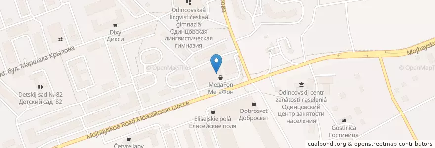 Mapa de ubicacion de Авангард en روسيا, Центральный Федеральный Округ, محافظة موسكو, Одинцовский Городской Округ.