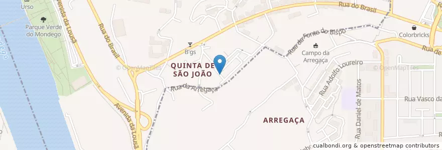 Mapa de ubicacion de Café Dom João en البرتغال, الوسطى, مونديغو السفلى, قلمرية, قلمرية, Sé Nova, Santa Cruz, Almedina E São Bartolomeu.