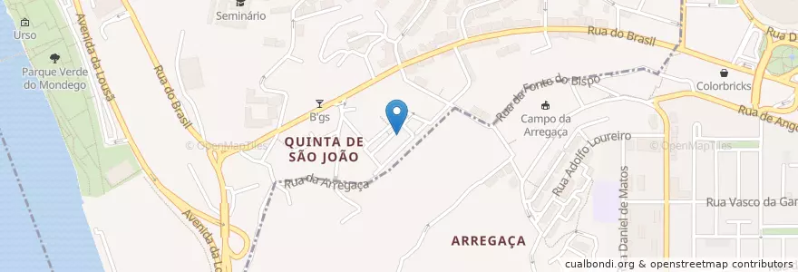 Mapa de ubicacion de New On The Rocks en 葡萄牙, Centro, Baixo Mondego, Coimbra, Coimbra, Sé Nova, Santa Cruz, Almedina E São Bartolomeu.