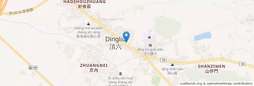 Mapa de ubicacion de 蔡元慶診所 en 台湾, 台湾省, 嘉義県, 中埔郷.