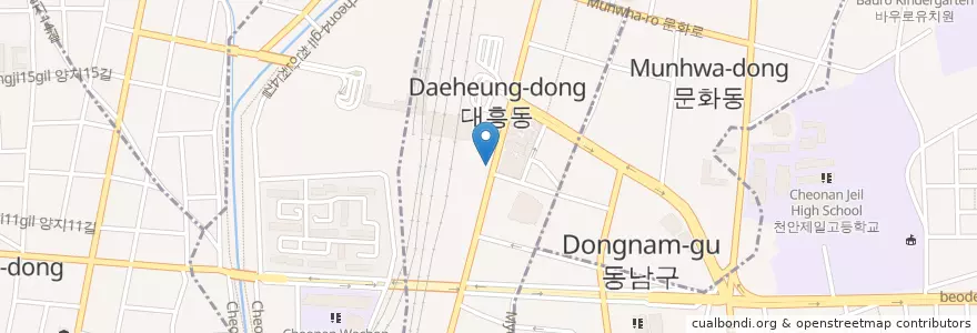 Mapa de ubicacion de 대흥동 en Corée Du Sud, Chungcheong Du Sud, 천안시, 서북구, 대흥동.