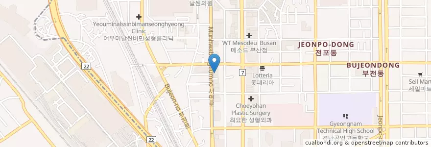 Mapa de ubicacion de BAR 3.14 en كوريا الجنوبية, بسان, 부산진구, 부전동.