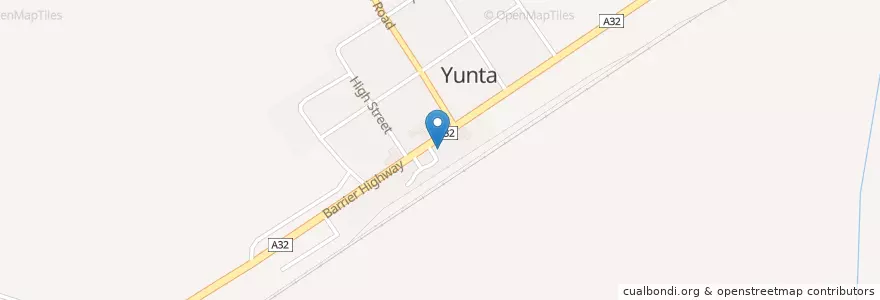 Mapa de ubicacion de Yunta Post Office en Australien, Südaustralien, Pastoral Unincorporated Area.