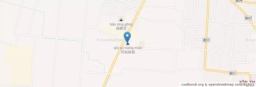 Mapa de ubicacion de 邱姑娘廟 en Taïwan, Tainan, District De Jiali.