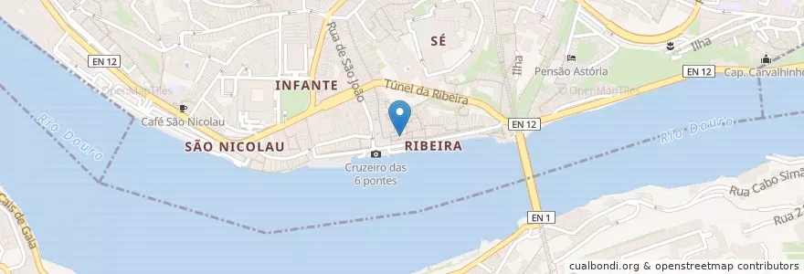 Mapa de ubicacion de Capelio en Portugal, Norte, Porto, Área Metropolitana Do Porto, Porto, Vila Nova De Gaia, Santa Marinha E São Pedro Da Afurada.