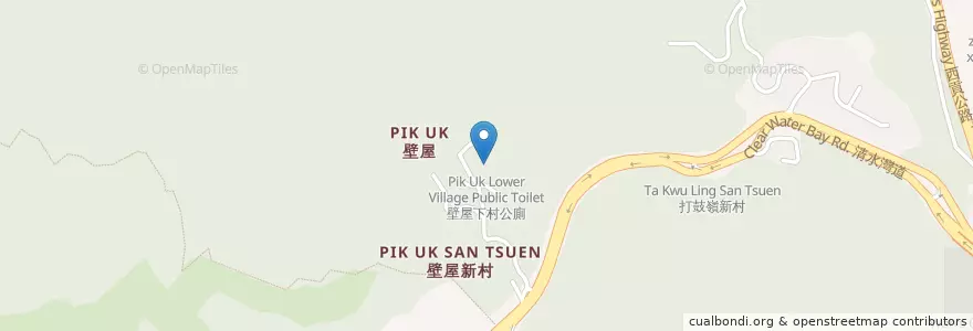 Mapa de ubicacion de 壁屋下村公廁 Pik Uk Lower Village Public Toilet en Çin, Guangdong, Hong Kong, Yeni Bölgeler, 西貢區 Sai Kung District.