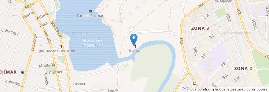 Mapa de ubicacion de Golfito en 쿠바, La Habana, Habana Del Este.