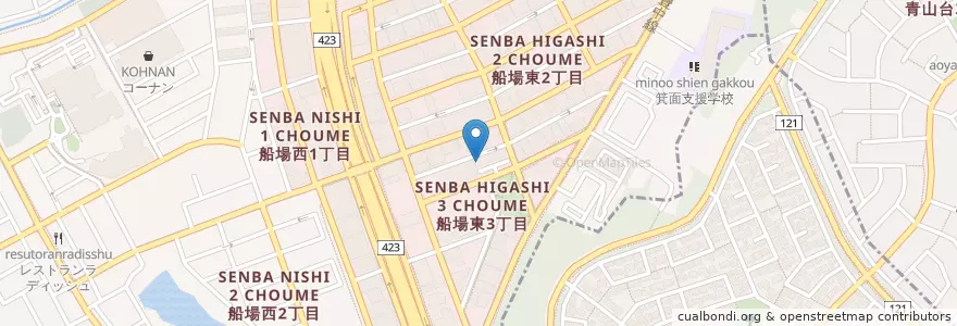 Mapa de ubicacion de ルームプラスフェルディナンドキッチン en Japón, Prefectura De Osaka, 豊中市, 箕面市.