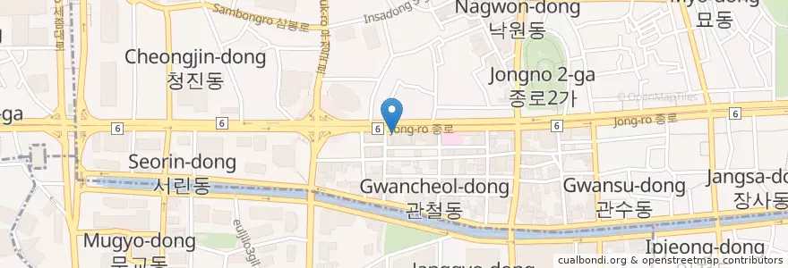Mapa de ubicacion de Guma Guma en كوريا الجنوبية, سول, 종로1·2·3·4가동.