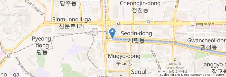 Mapa de ubicacion de 청계광장 스프링 en Güney Kore, Seul, 명동.