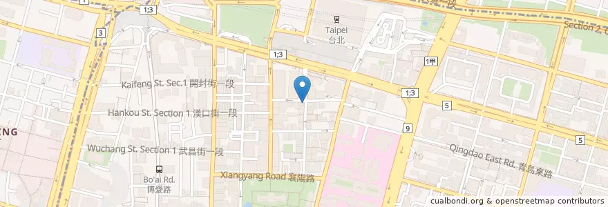 Mapa de ubicacion de 京都菓子燒 en 타이완, 신베이 시, 타이베이시, 중정 구.