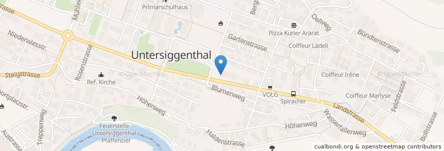 Mapa de ubicacion de Raiffeisenbank Siggenthal-Würenlingen en Suiza, Aargau, Bezirk Baden, Untersiggenthal.