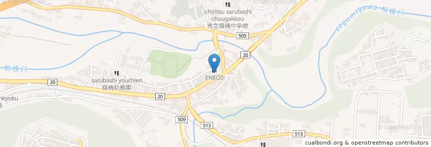 Mapa de ubicacion de ENEOS en Jepun, 山梨県, 大月市.