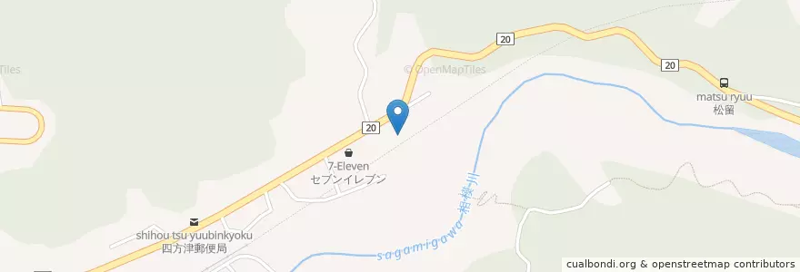 Mapa de ubicacion de マツモトキヨシ en Japão, 山梨県, 上野原市.