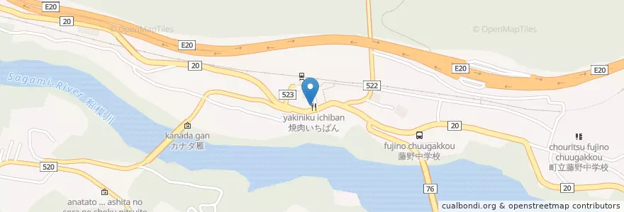 Mapa de ubicacion de 焼肉いちばん en 日本, 神奈川県, 相模原市, 緑区.