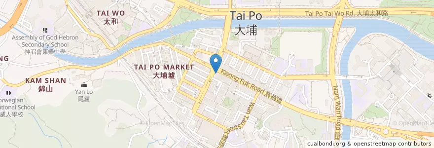 Mapa de ubicacion de 麥當勞 McDonald's en چین, هنگ‌کنگ, گوانگ‌دونگ, 新界 New Territories, 大埔區 Tai Po District.