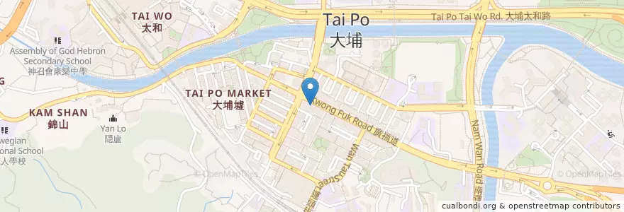 Mapa de ubicacion de 君戶鍋貼大王 en 中国, 香港, 广东省, 新界, 大埔區.