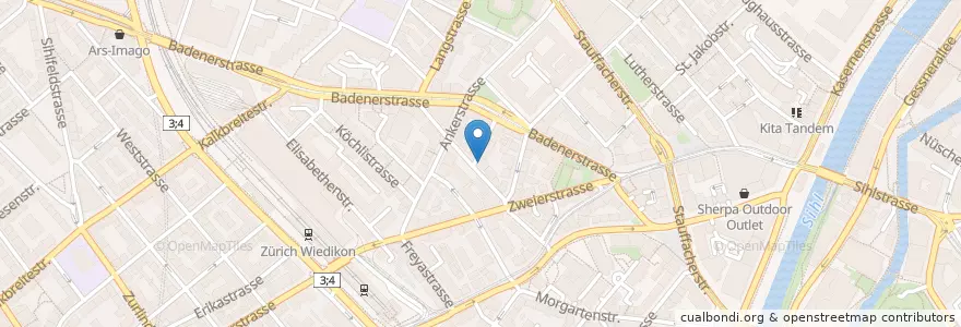 Mapa de ubicacion de Ruenthai 3 en Suisse, Zurich, District De Zurich, Zurich.