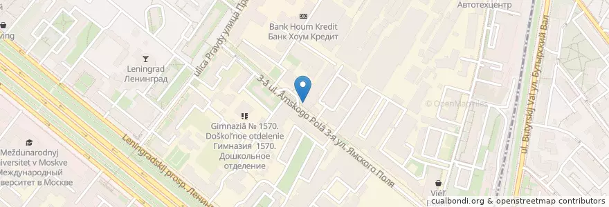 Mapa de ubicacion de Типография en روسیه, Центральный Федеральный Округ, Москва, Район Беговой.